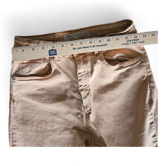 Asos Women's Vintage Wash Peach Straight Leg Tapered Ankle Jeans Size 26 EUC - Picture 3 of 6